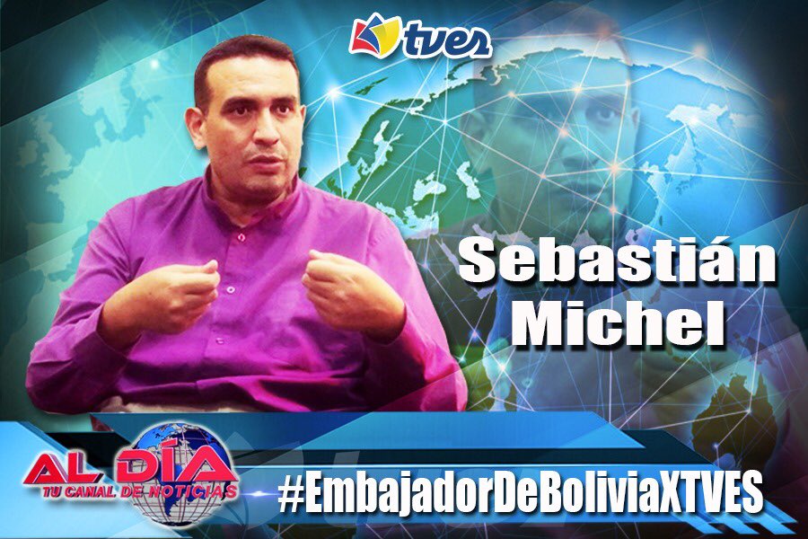 En instantes estará en el <a href="/NoticieroAlDia_/">Noticiero Al Día</a> el embajador del Estado Plurinacional de Bolivia "Sebastián Michel" interactúa con nuestra etiqueta #EmbajadorDeBoliviaXTVES