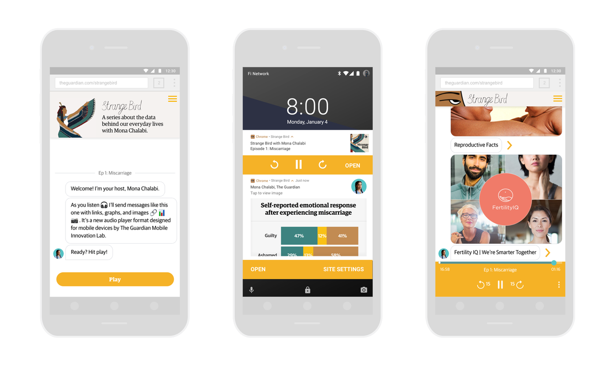 GdnMobileLab's tweet image. ICYMI the lab launched a new audio player along with a wonderful podcast by @MonaChalabi gdnmobilelab.com/strangebird