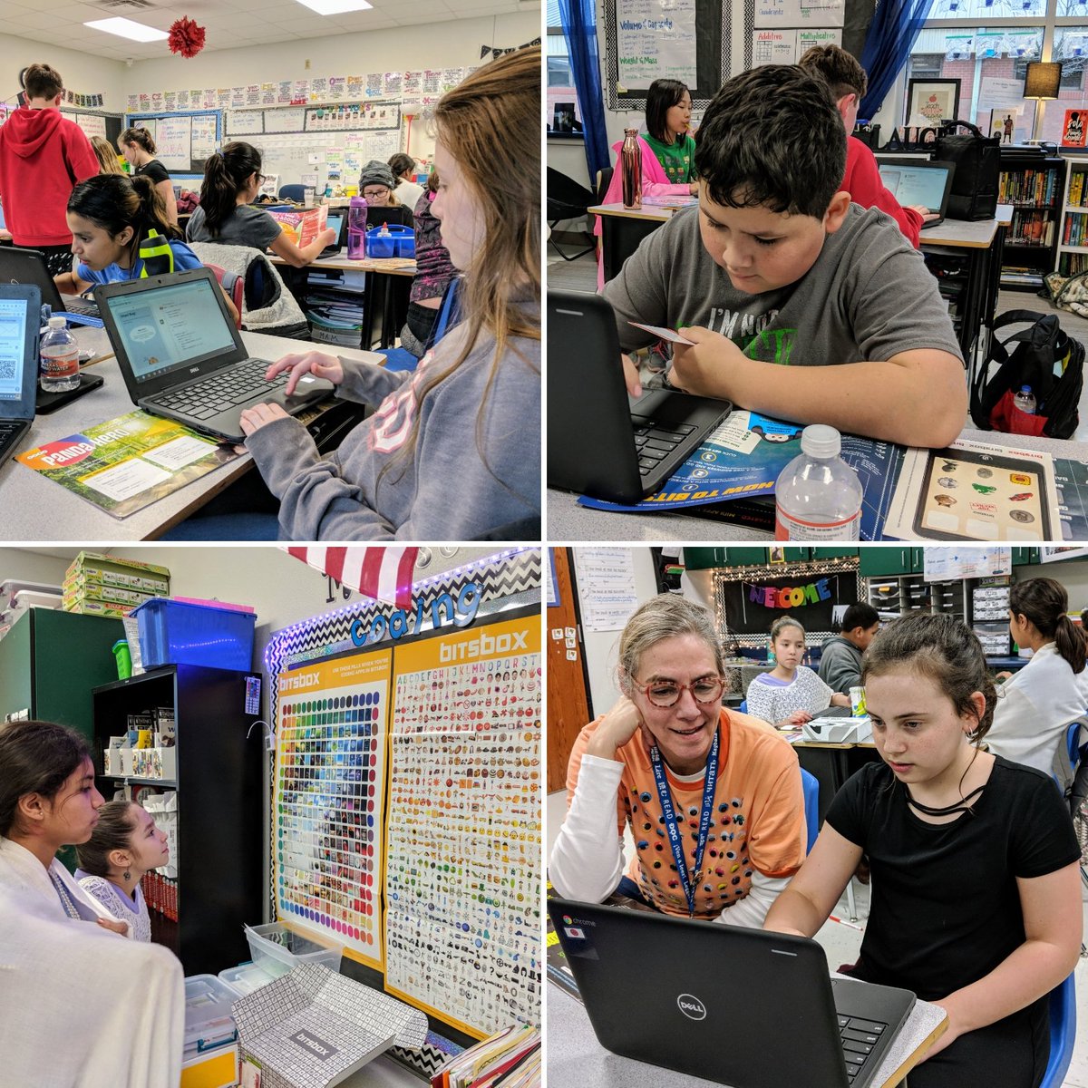 EdTxAnn's tweet photo. Getting IN TO IT with @BitsboxKids @hornetstrong #fun #learning #coding #CSforAll https://t.co/YshmXW12bE