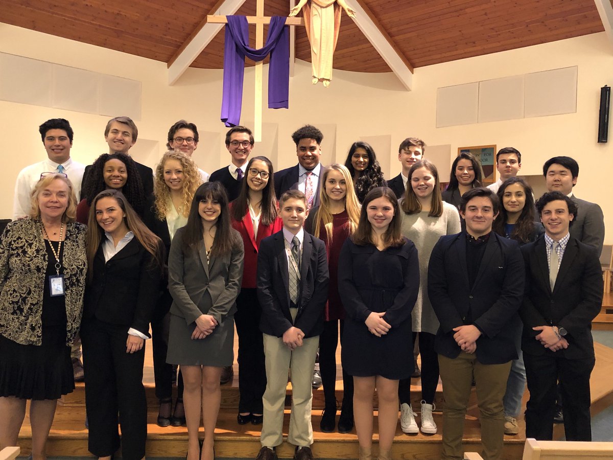 GilmourAcademy's tweet photo. #StatesReady! Best wishes to the GA Speech and Debate Team as they head to the state tournament. (First: team photo with coach Gay Janis; second: state qualifiers) https://t.co/jv0owqoqTi
