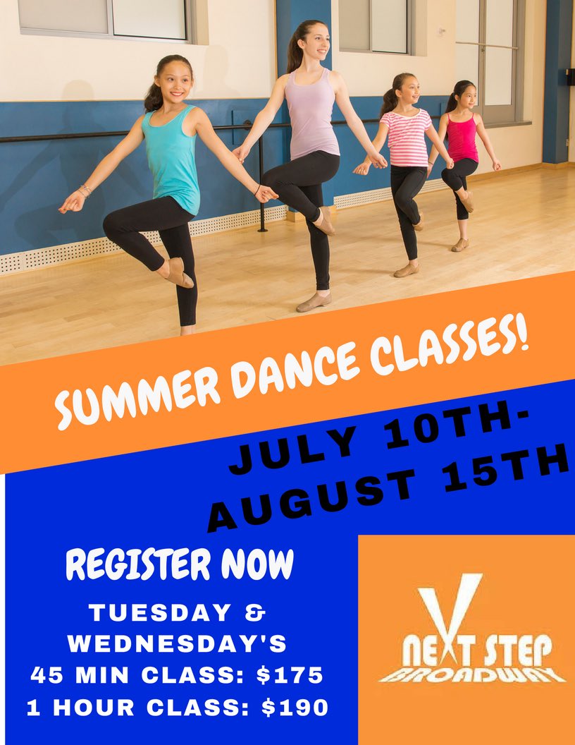 NextStepBway's tweet photo. Registration for NSB’s summer dance classes now open! 
July 10th- August 15th! 
Follow the link for more info: https://t.co/X5oVHVUIZk
#nextstepbroadway #NSBSummerclasses #jerseycity #jcfamilies #jcdance #jerseycitykids https://t.co/pErtsA8hA3