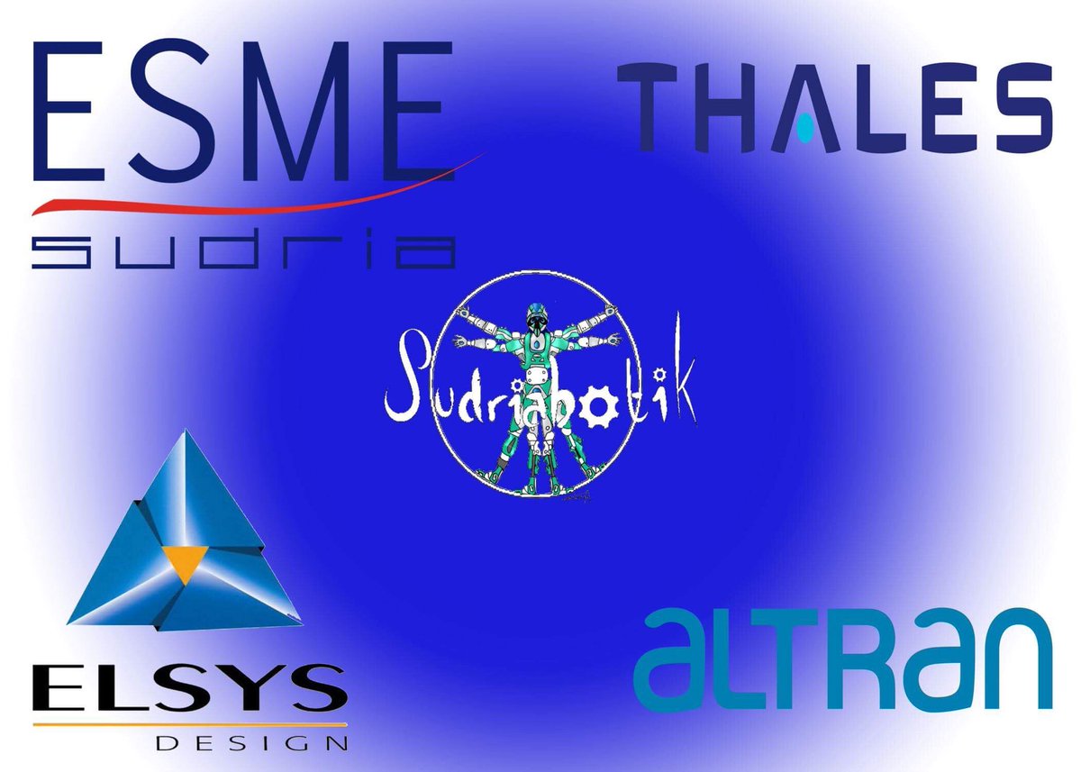 Sudriabotik's tweet photo. Nous sommes ravis de vous présenter nos partenaire et nous vous invitons à visiter leurs sites internet. Ce sont 4 entreprises de choix et d’excellence ! #cdr2018 #sponsors #elsysdesign #thales #altran  #blue #bleu #robot #botik @ESMEsudria @ELSYSDESIGN @AltranFR @thalesgroup https://t.co/fgq7c41t29