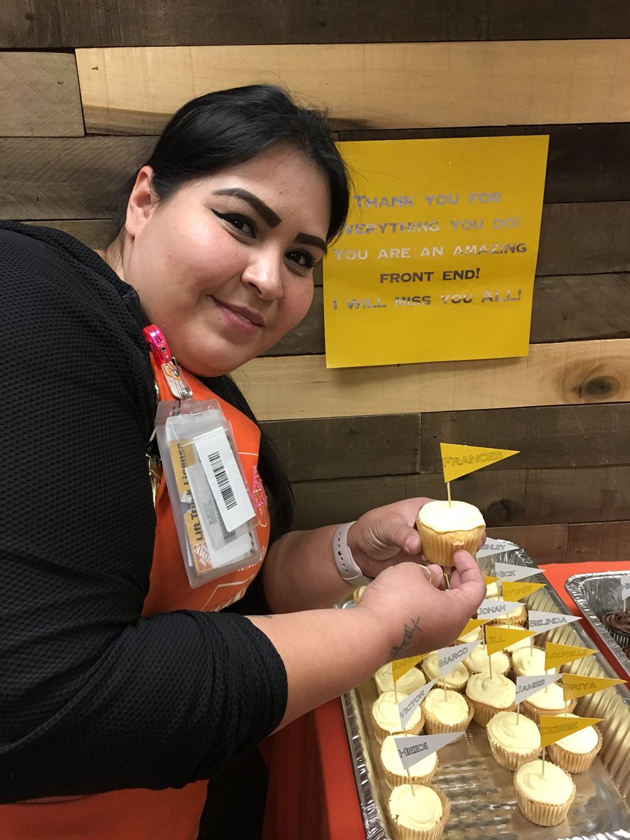 bettemussro's tweet photo. What a “sweet” way for Christina Estrada to thank her front end and to say goodbye!  We will miss you!  Good luck at your new store!@JillWoodPMD @rebekahbunn5 #D130Driven https://t.co/e2xM2Vu8Ny