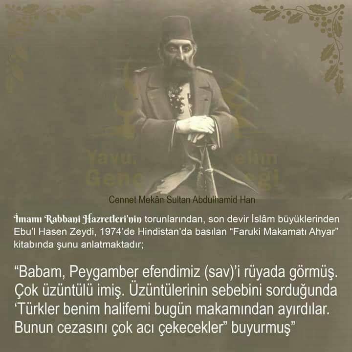 TayyipErdogan61's tweet photo. Kendimizi affettirmemiz ve yine sanli ecdadin istikametinde yürümemiz icin,Rabbim nasip buyurur insaAllah...Amin...
#ResulullahSAV
#SultanAbdulhamitHan https://t.co/SfXiuQp07S