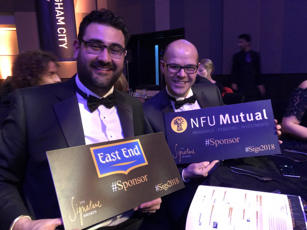 rogerwouhra's tweet photo. Great to be at the Signature Awards 2018. Good luck to all the nominees tonight. #sigs2018  #eastendfoodsuk https://t.co/WzEXaxg9eQ