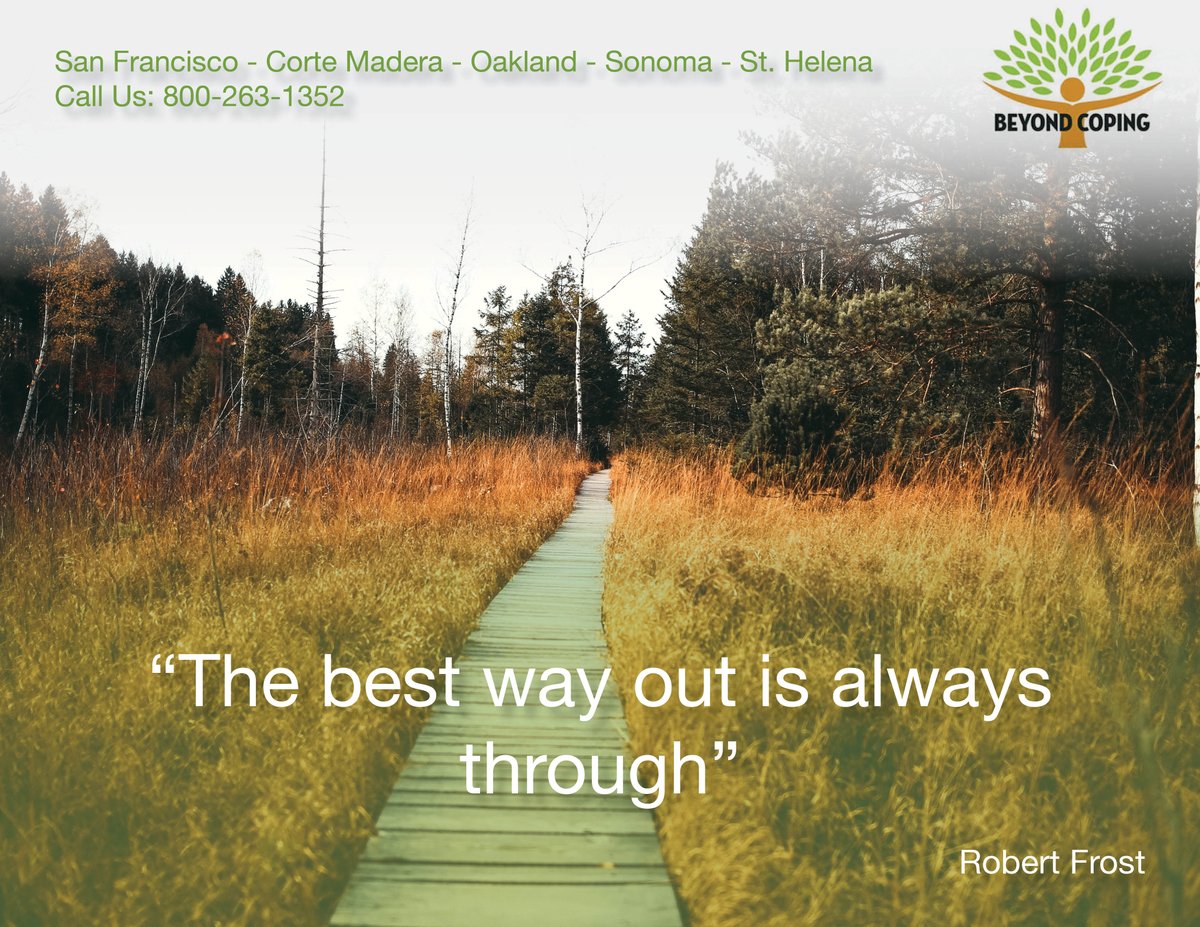 It's the best way!

#BeyondCoping #MentalHealth #Psychotherapy
#Depression #CancerTreatment #Anxiety #Bulimia #Anorexia #EatingDisorders #Grief #Infertility #illness