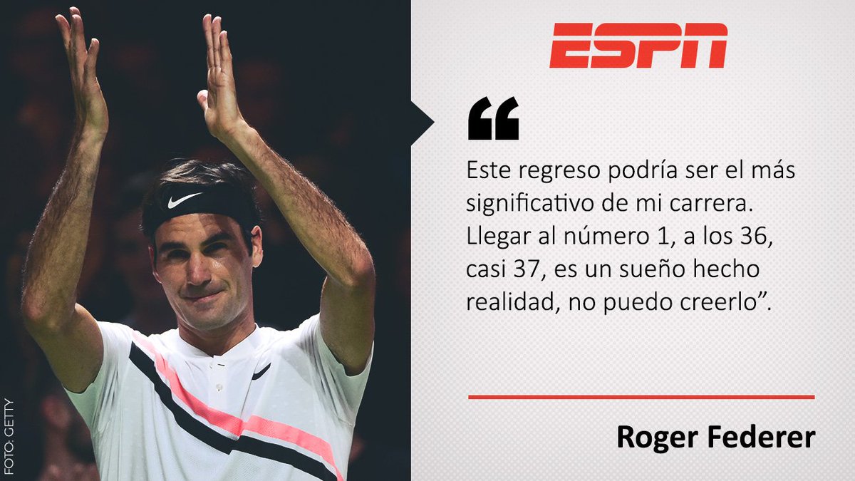 ESPNmx's tweet photo. Las palabras de Su Majestad... 

🔁 RT si crees que Roger Federer es el mejor tenista de todos los tiempos 

#TenisxESPN🎾

https://t.co/HQnwnVjA1N https://t.co/MsFKuGOYNb