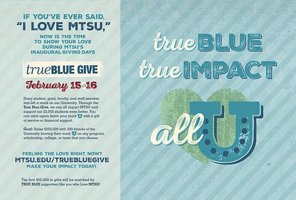 MTAthletics's tweet image. We have exceeded our $75,000 goal and are now aiming for over $100,000! Help us reach our goal and do it soon! We only have  TWO hours left to donate the @MT_BRAA and our student-athletes! #TrueBlue #TrueImpact