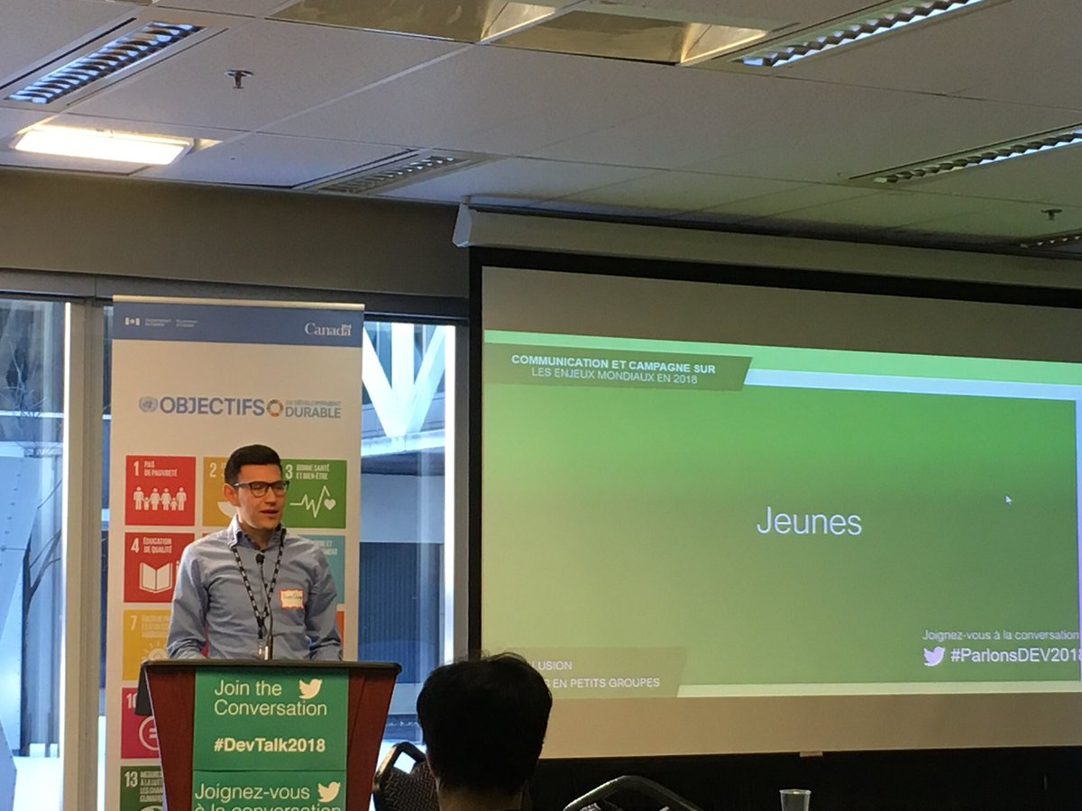 CanWaCH's tweet photo. Great moment of #youth engagement with @CanadaDev youth employee/student representing the youth workshop session at the podium #DevTalk2018 https://t.co/NtpGg7sUgh