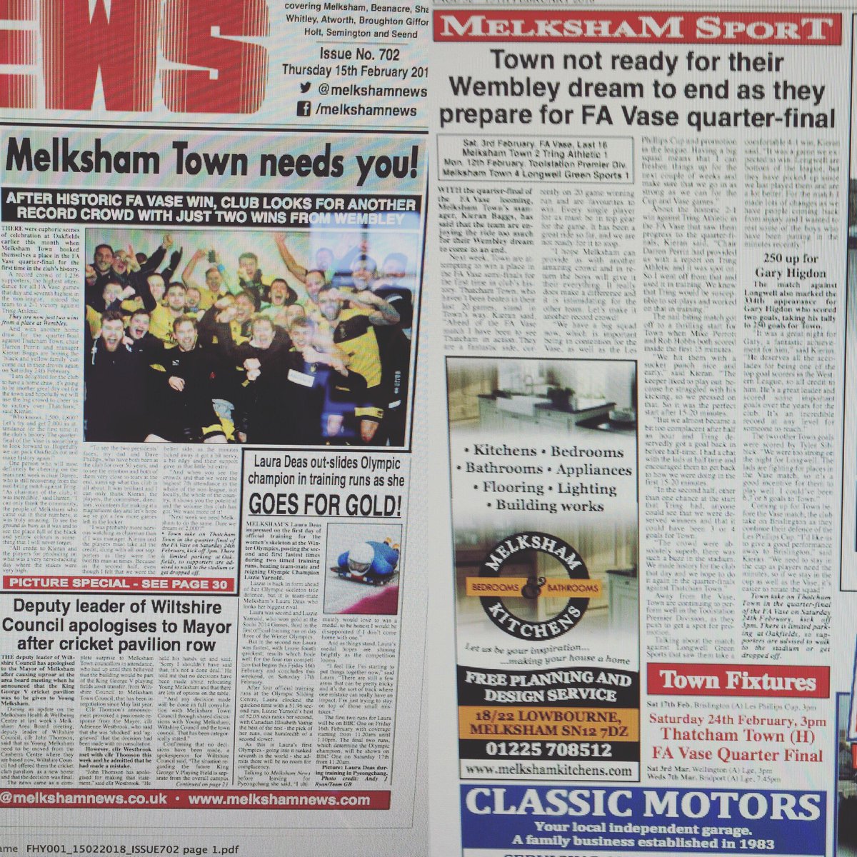 ben_fenlon's tweet photo. This fortnight I have mostly been a football reporter. Front and back page. Who am I? 👀🤷🏻♂️ #localness #newsreporter #news #football https://t.co/lz7KrUiWO2