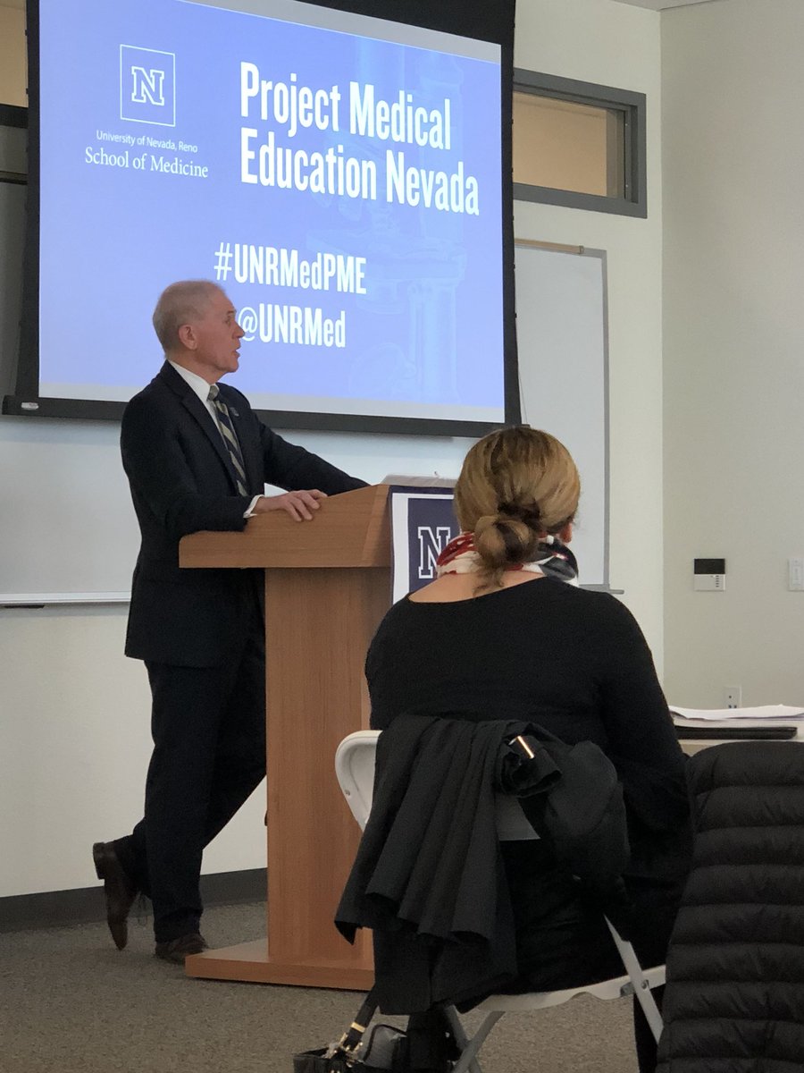 Exciting day at for <a href="/unrmed/">UNR Med</a> as Dean Thomas Schwenk kicks off Project Medical Education Nevada!  Today we give community leaders a first-hand look at public medical education in Nevada. #UNRMedPME