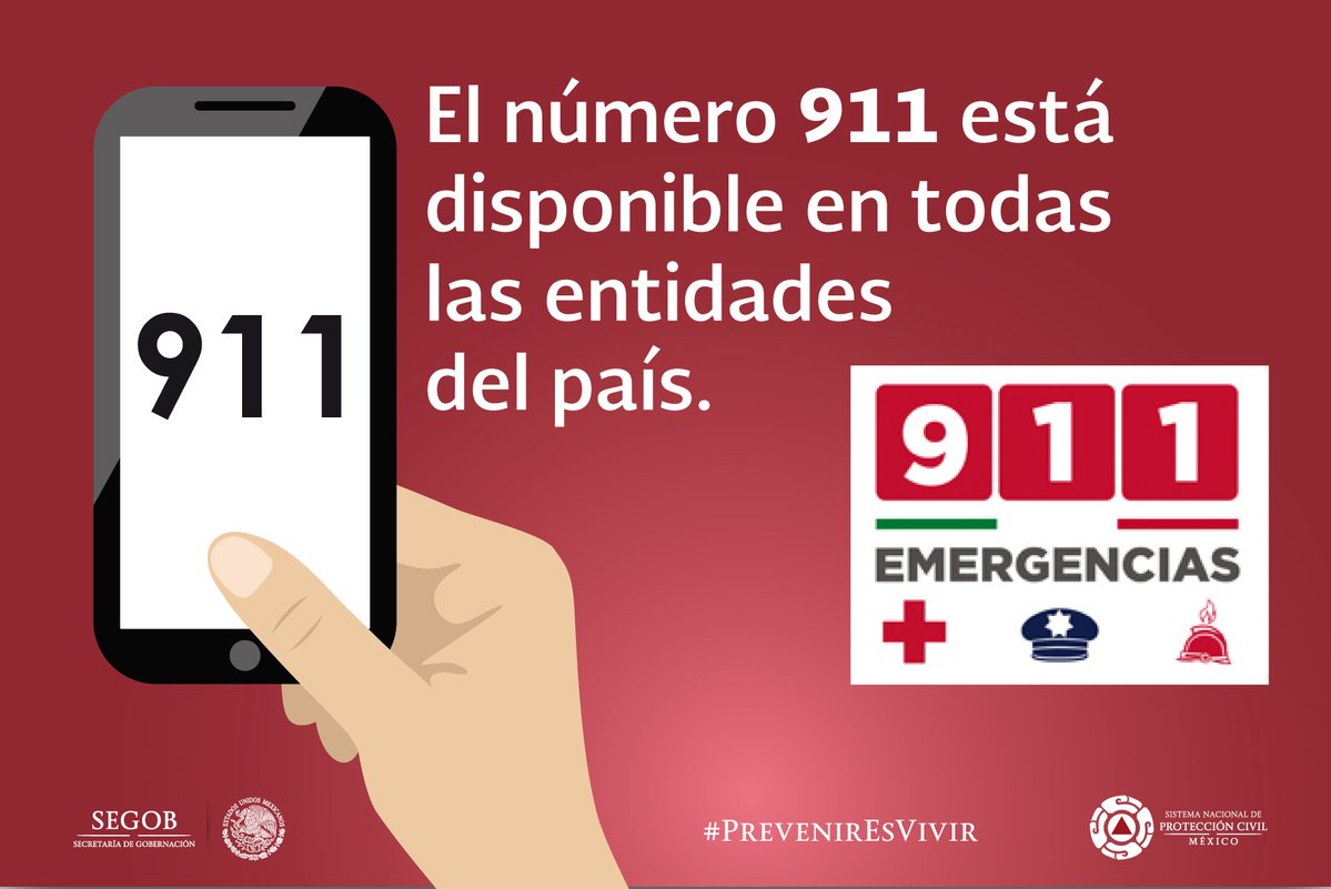 CNPC_MX's tweet photo. ¡No lo olvides! Recibir ayuda en una #Emergencia es muy fácil, marcando 911 #911Emergencias #PrevenirEsVivir https://t.co/2ZDui9DOLd