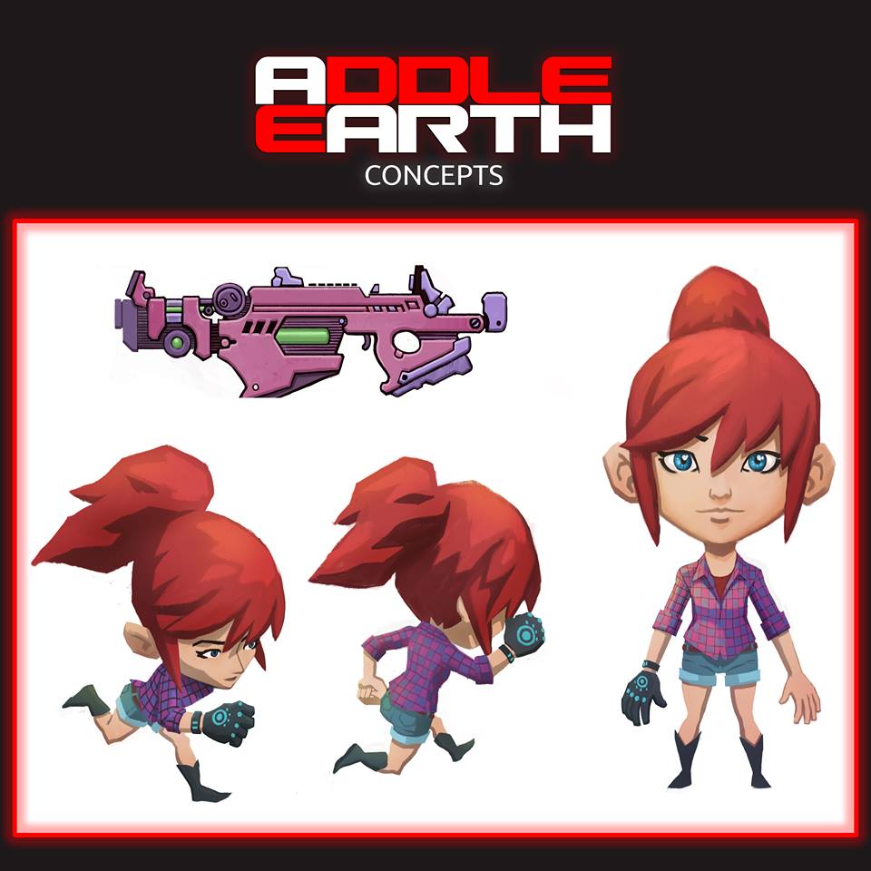 SunlandStudios's tweet photo. Behold, guys! The concept art of one of our main characters! The Girl and her laser gun! Can you guess what is her name?

Pt: Galerinha, aqui está a arte conceitual de uma de nossas personagens principais! A Menina e sua arma à laser!  Você consegue adivinhar o nome dela? https://t.co/OhCxJBcYIm
