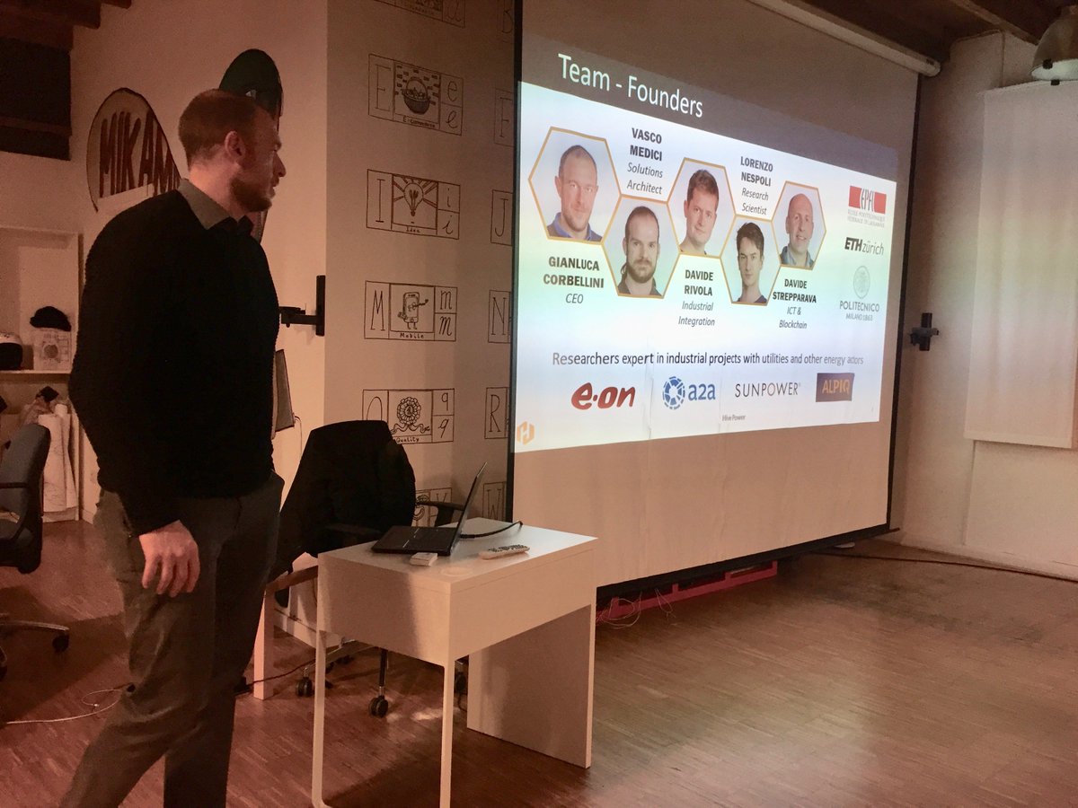 hive_power's tweet photo. From yesterday’s #BlockchainMilano MeetUp @Mikamai, our CEO @gianlucacorbe presenting #HivePower. For updates on next events add us on telegram https://t.co/fI0MiFd8rD
#GreenTech #Blockchain #Renewables #smartgrid #Ethereum https://t.co/z4S7pPW5mr