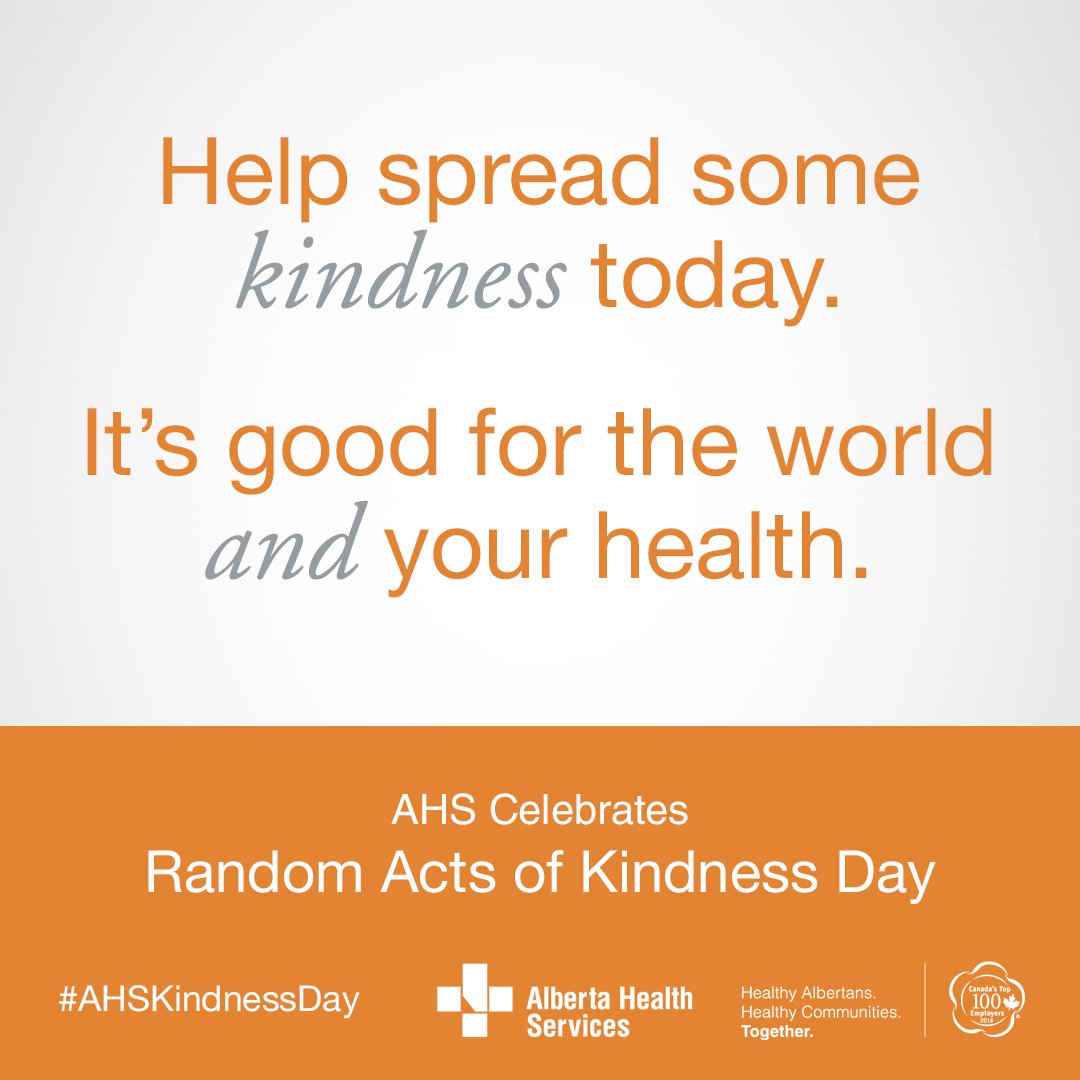 AHS_CentralZone's tweet photo. If you can be anything, be kind. Today is Random Acts of Kindness Day – spread a little extra joy and share how you spread kindness using #AHSKindnessDay. https://t.co/GE7UoTw5Q7