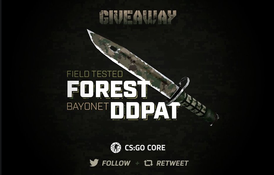 🎁★ Bayonet | Forest DDPAT field tested 🎁 

★RT + FAV
★Follow @CSCoreGG 💙 
★Follow @tellfulGAMES 💙
★ Sub y goo.gl/g5YsDn

ENDS 10 DAYS

#CSGOgiveaway

(Re-post)