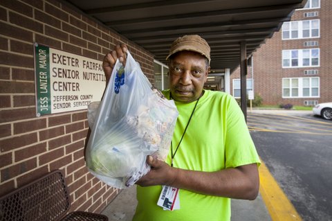 Our Mobile #FoodPantry brings #nourishment to our #SeniorAdult neighborhoods in five low-income areas by weekly sharing fresh #fruits &amp; #vegetables along with 450 meals to those in need. #FoodDesert