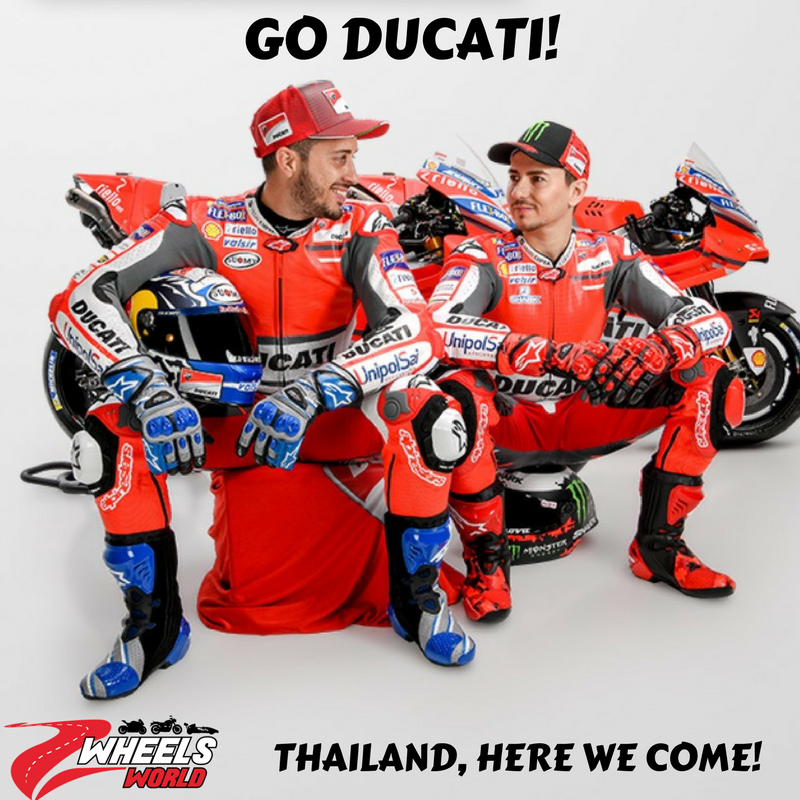 PureDucati's tweet photo. Buriram Official Test - Thailand here we come! GoDucati! #DucatiTeam #MotoGP #OfficialTest #TwoWheelsWorld https://t.co/krnGuPG9H0