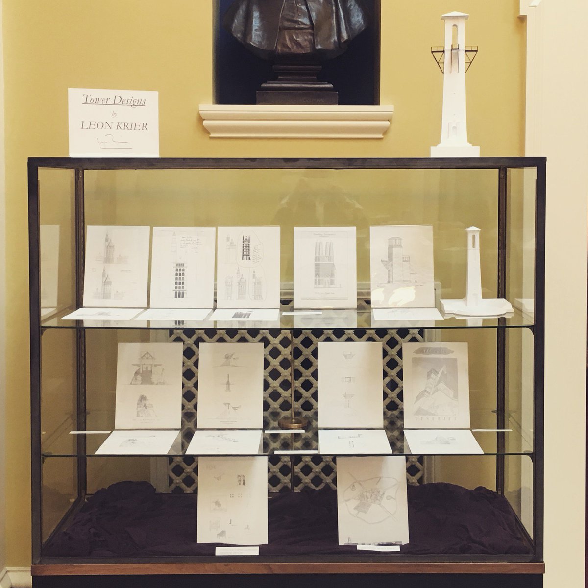 ArchLibND's tweet image. Full view of TOWER DESIGNS by Léon Krier #rarebookfriday #rrbr #archlibND #krier #towerdesigns #ondisplay