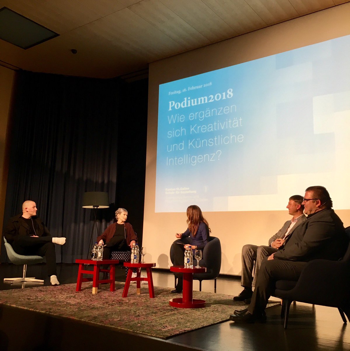 podium2018's tweet photo. Willkommen auf dem #podium2018sfg @thea_curtis @Geichris @DirkHelbing und @leanderherzog @LaeriPatrizia Jetzt geht’s los. https://t.co/JfNhO3TkEV