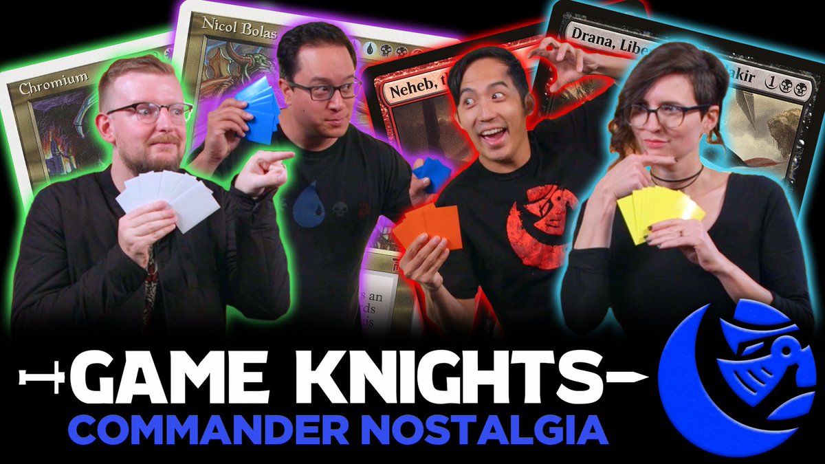 commandcast's tweet photo. The latest episode of #GameKnights is here! @Kathleen_LRR &amp; @Graham_LRR join the show to battle it out in an epic game of Commander that spans the 25 year history of Magic: The Gathering. Don't miss it!

https://t.co/4TxZSUgZeu https://t.co/9LlPIcTY48