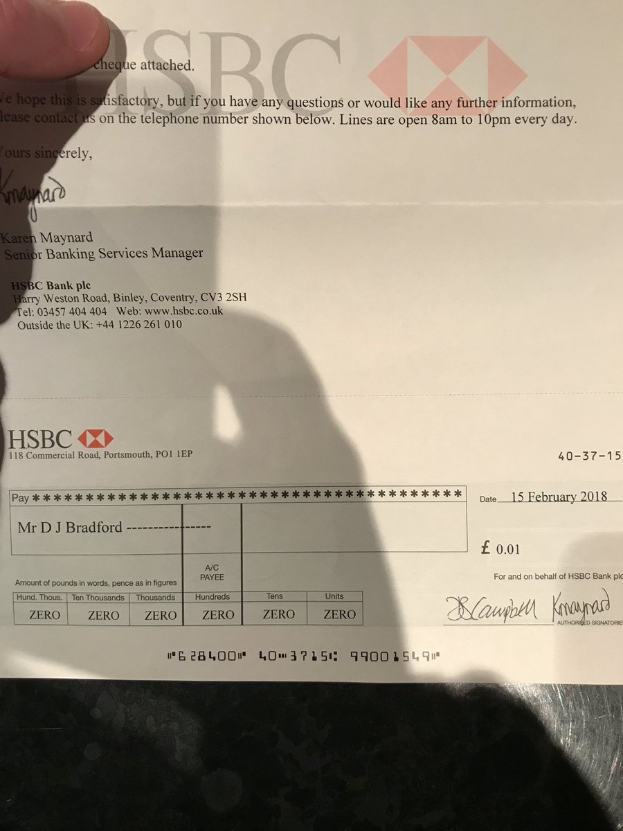 TheBradders83's tweet photo. Worth it, @HSBC_UK ππ€¦πΌββοΈ
#keepthemoney https://t.co/dvJ16tohwK