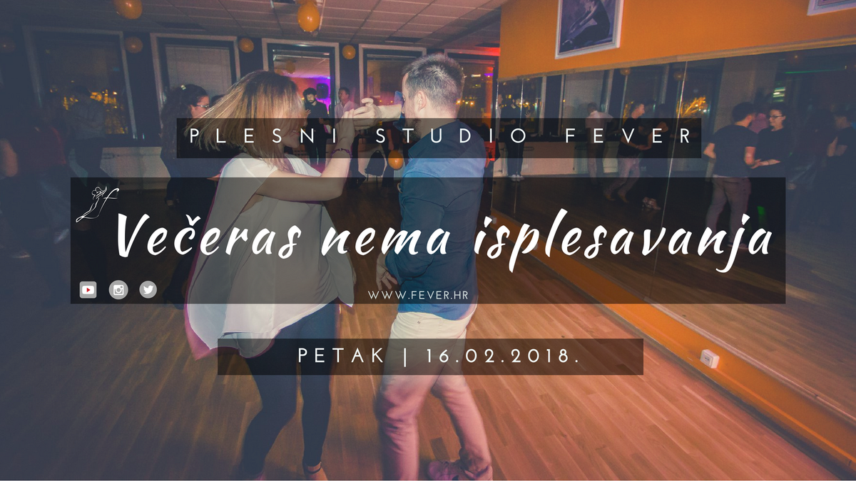 PS_Fever's tweet photo. Dragi plesači večeras nema isplesavanja, a tečaj bachate se više ne održava petkom već četvrtkom od 21,30h. Vidimo se sutra u Metropolisu! ;-)

#FeverSalsUpYourLife https://t.co/Ntm2145fwK