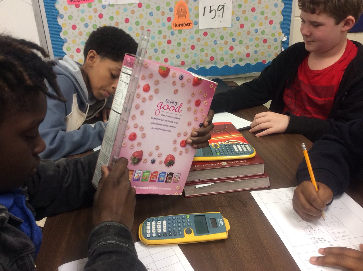 PCBOE's tweet photo. RT PCIntermediate "Students in Mrs. Middleton’s class are using everyday snack boxes to determine volume and surface area of different rectangular prisms. #PCISisresourceful #PCISlearns #PCISpride https://t.co/SrZgSfdeui"