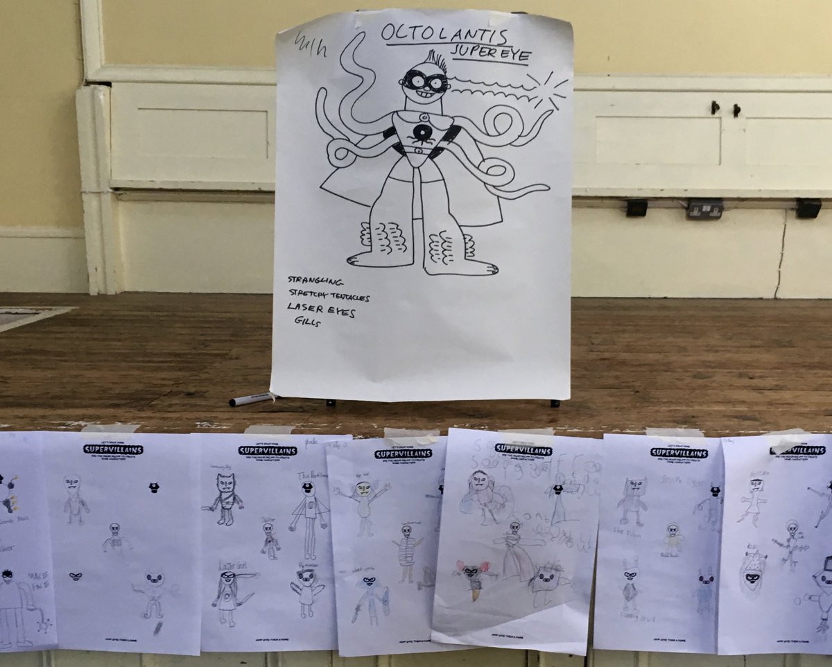 7OaksBookshop's tweet photo. A massive thank you to @LaurenceKingPub and #JasonFord for today's superhero workshop. Everyone's heroes and villains were superb! #SuperStories #halfterm #sevenoaks https://t.co/JKGPVunh5o