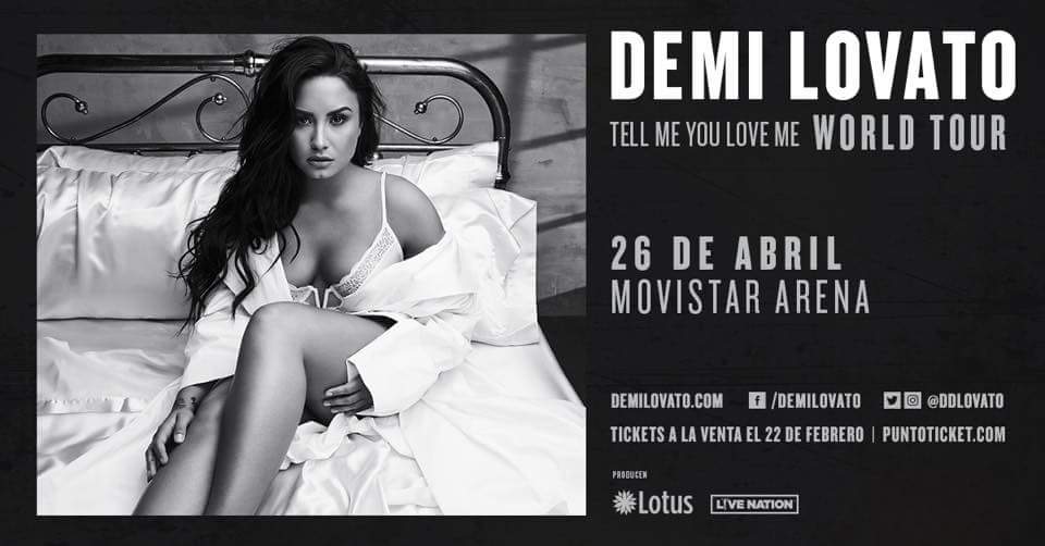 MileyCyrusCl's tweet photo. La gran @ddlovato regresa a Chile este 26 de Abril, no te quedes sin tu entrada toda la info en @lotusmusica y @DdlovatochileSt https://t.co/4LwbSFEsNd