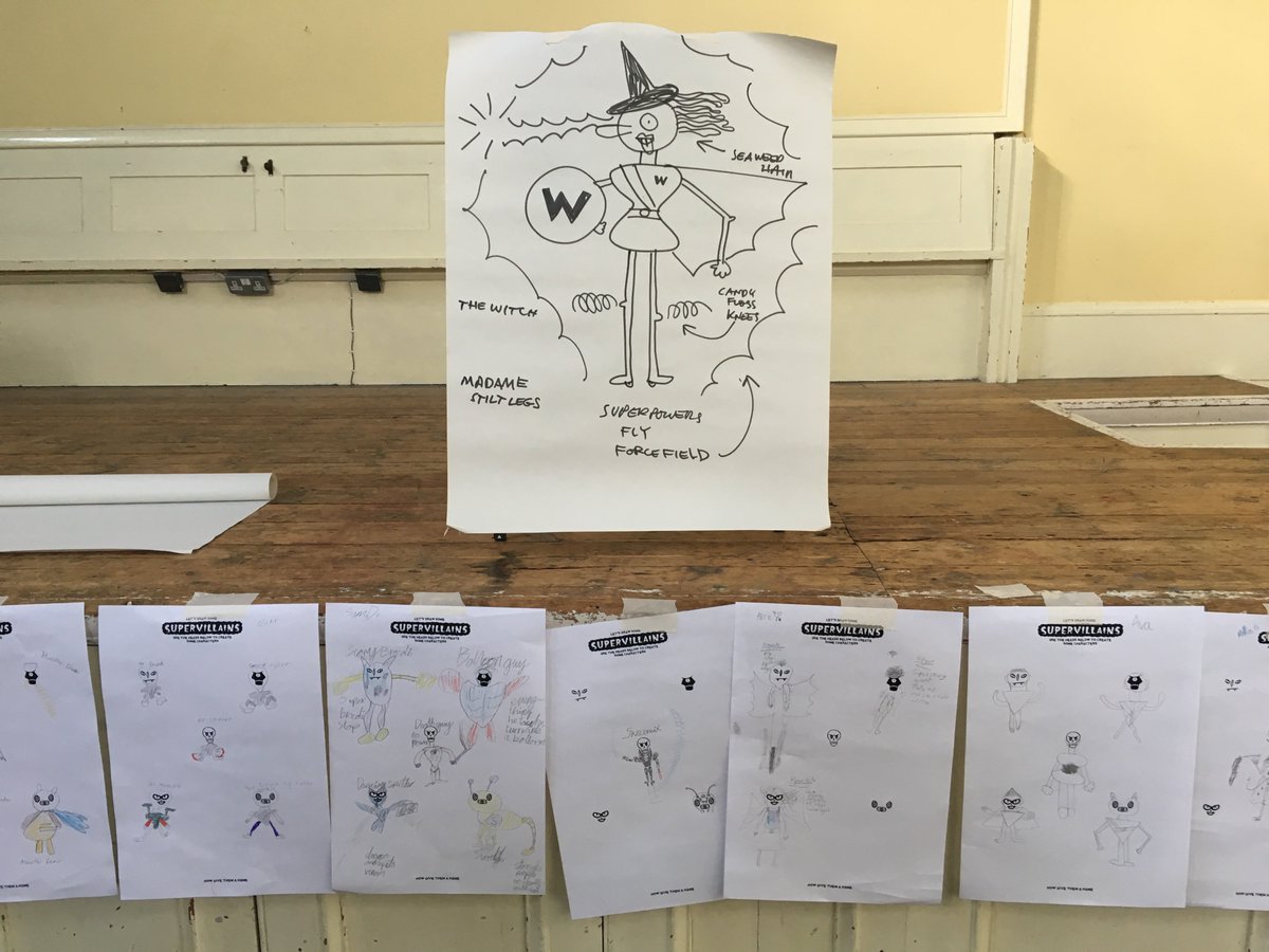 7OaksBookshop's tweet photo. A massive thank you to @LaurenceKingPub and #JasonFord for today's superhero workshop. Everyone's heroes and villains were superb! #SuperStories #halfterm #sevenoaks https://t.co/JKGPVunh5o