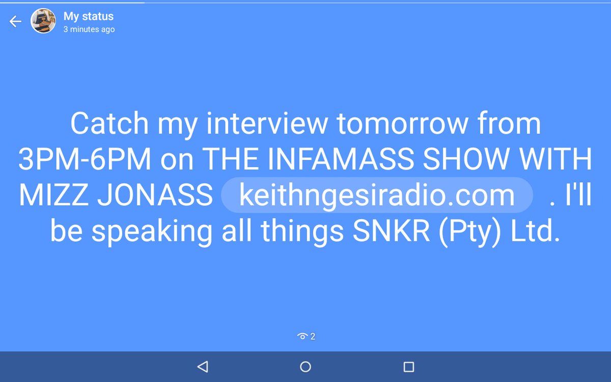 LuvoGrey's tweet photo. Catch my interview tomorrow from 3PM-6PM on the INFAMASS SHOW WITH MIZZ JONASS https://t.co/147NYdaY3n . I'll be speaking all things @SNKRza https://t.co/tLxNHYV9Jn