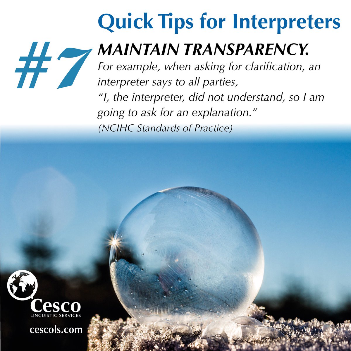 cescolstweets's tweet image. #CescoLinguisticServices #transparency #TipsForInterpreters #Interpreting