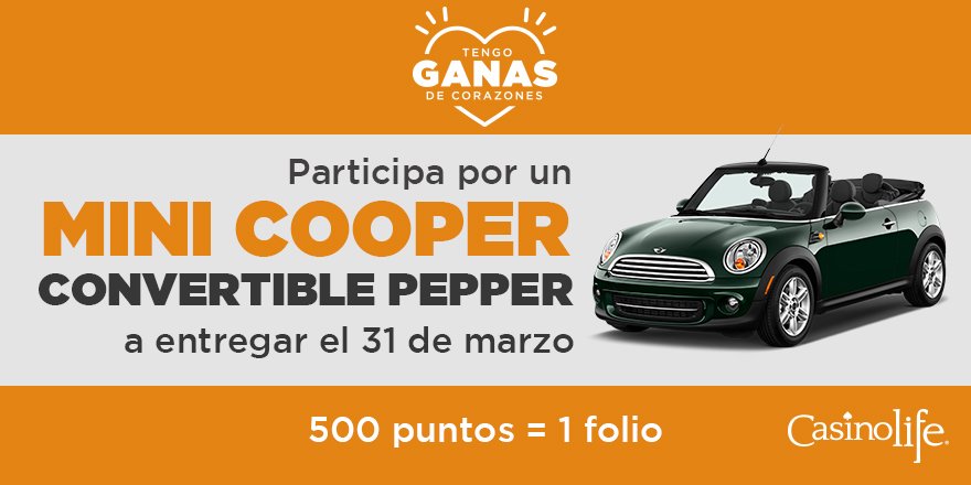 ¿Te imaginas ser el próximo gran conductor de un Mini Cooper? Eso es posible si decides venir a Casino Life #CDMX!