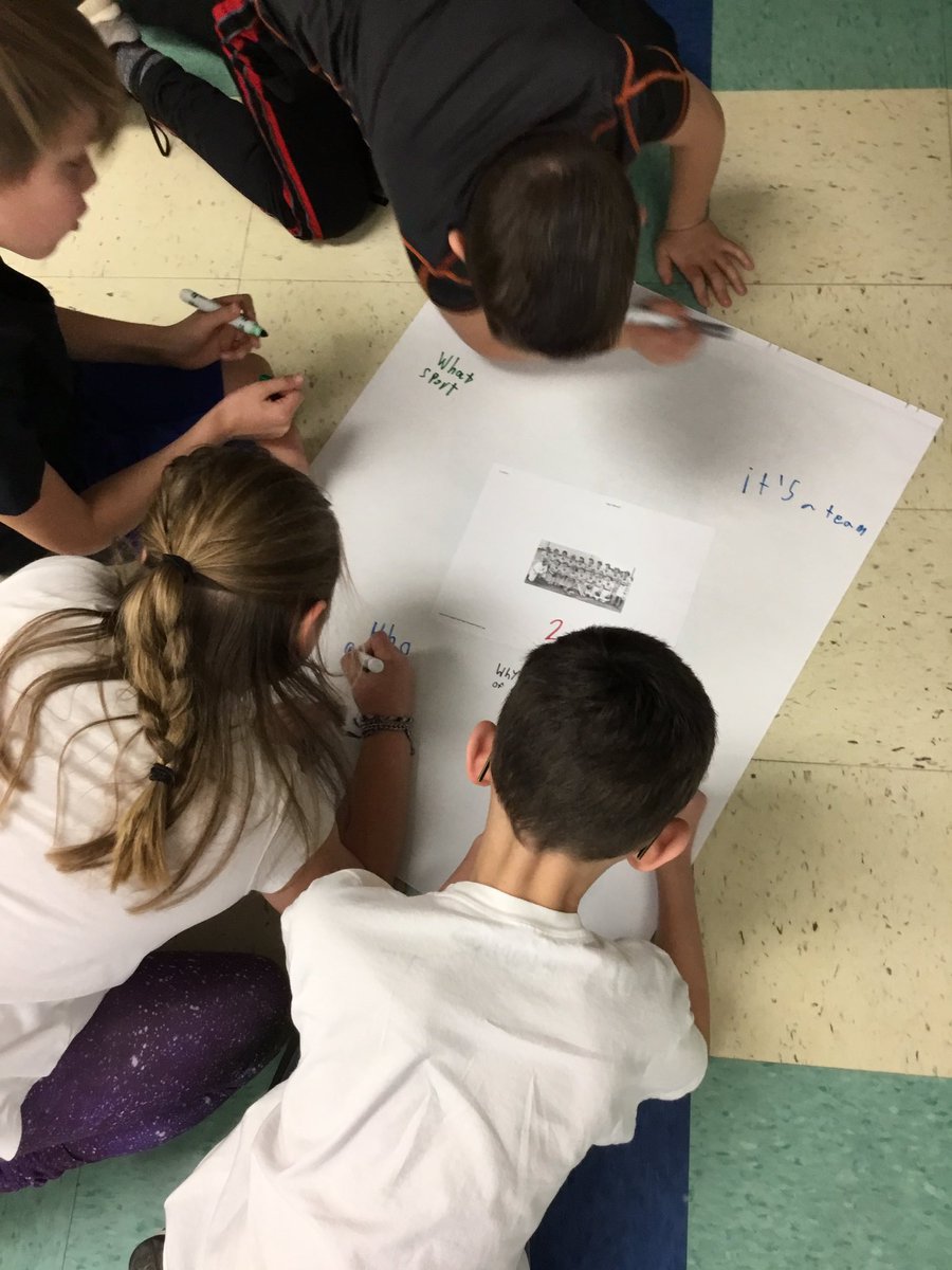 MissMyersGrade3's tweet image. Participating in a gallery walk to spark questions and conversations about the women's ball league during WWII before we explore articles about the conflicts of women's sports in the past ⚾️ #totalparticipationtechniques #tpts