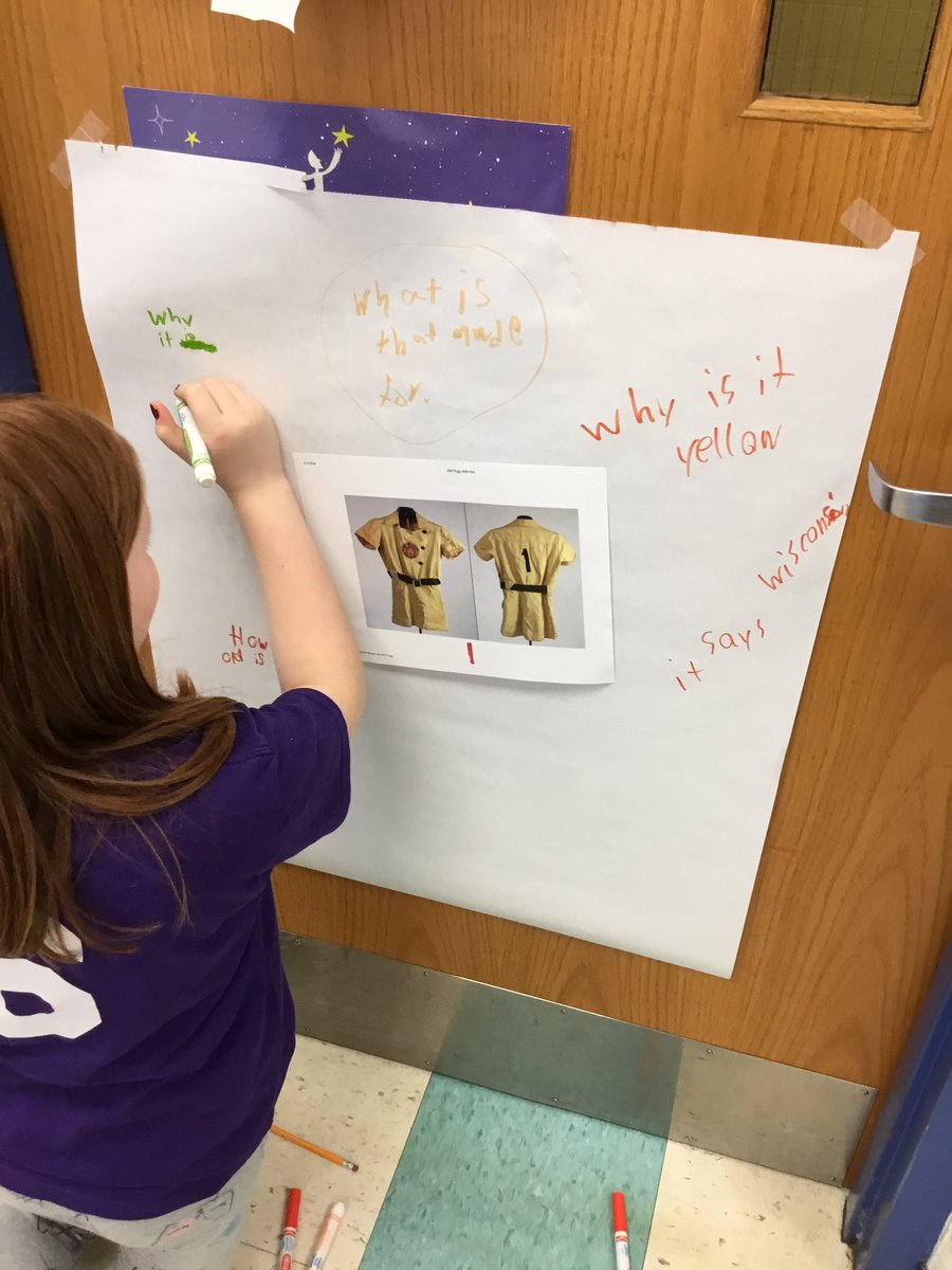 MissMyersGrade3's tweet image. Participating in a gallery walk to spark questions and conversations about the women's ball league during WWII before we explore articles about the conflicts of women's sports in the past ⚾️ #totalparticipationtechniques #tpts