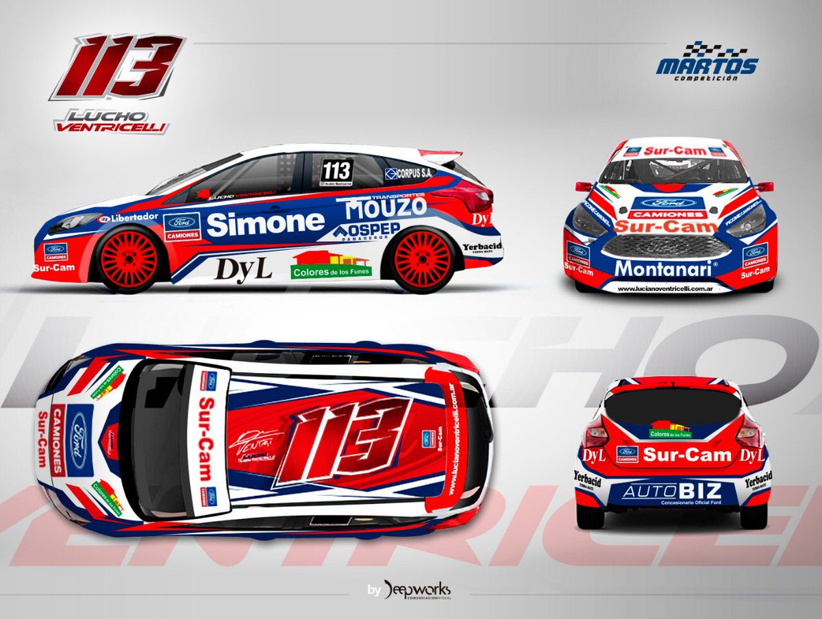 Diseño terminado para los Ford Focus del equipo #MartosCompetición que conducirán <a href="/hannaabdallah1/">hanna abdallah</a> y @ventricellitc, quien regresará a la #Clase3 en el #TNenPotrero