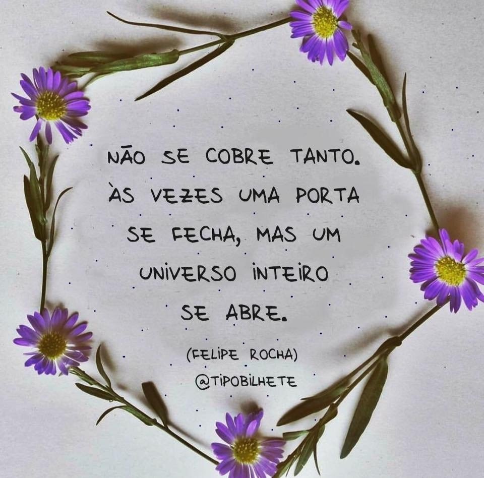 Não se cobre tanto.