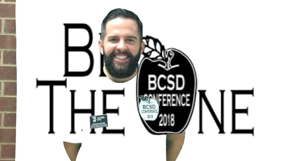 BCSD_BetheOne's tweet photo. Our 2017 BCSD District Teacher of The Year, Nicholas Snyder,  rocking the green screen! #bcsdbetheone https://t.co/GYH7E5uzwE