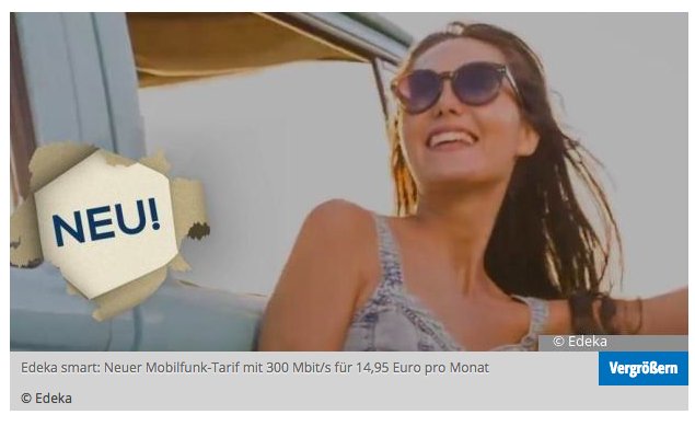 Edeka smart: Neuer Mobilfunk-Tarif mit 300 Mbit/s für 14,95 Euro pro Monat pcwelt.de/2330912/twitter via <a href="/pcwelt/">PC-WELT</a>