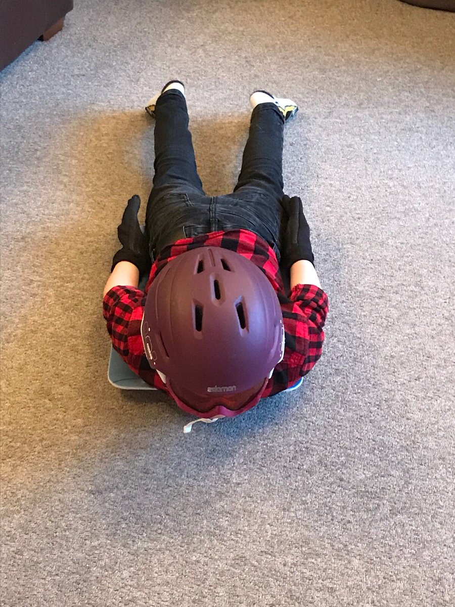 bow_anna's tweet photo. Inspired by Dom and his fantastic  bronze medal, Freddie has been perfecting his skeleton technique today. Winter Olympics 2030 here we come! #WinterOlympics2018 @BBCSport @bbcgetinspired https://t.co/VFUG6PkdsG