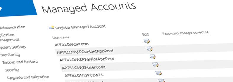 Aptillon's tweet photo. Inappropriate Service Account Usage – Just one of the six common items to look for when doing a #SharePoint Health Check. #Aptillon @glapointe    https://t.co/DLxSxJaRQf https://t.co/Lj5QAml76j