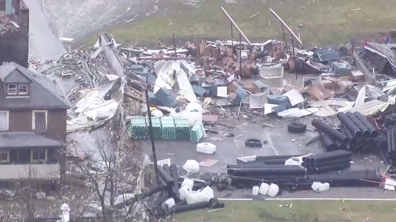 Rare tornado rips through Uniontown, Pennsylvania / Twitter
