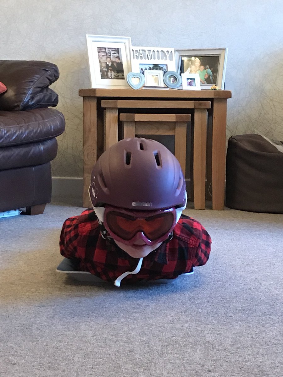 Phantompratty's tweet photo. @BBCSport @bbcgetinspired Inspired by Dan parsons Skeleton bob bronze for team GB and Mayer’s gold in Super G, Our son Freddie getting in some practice #futurecompetitor#skeletonbob#skiing https://t.co/uZuP0atdGx