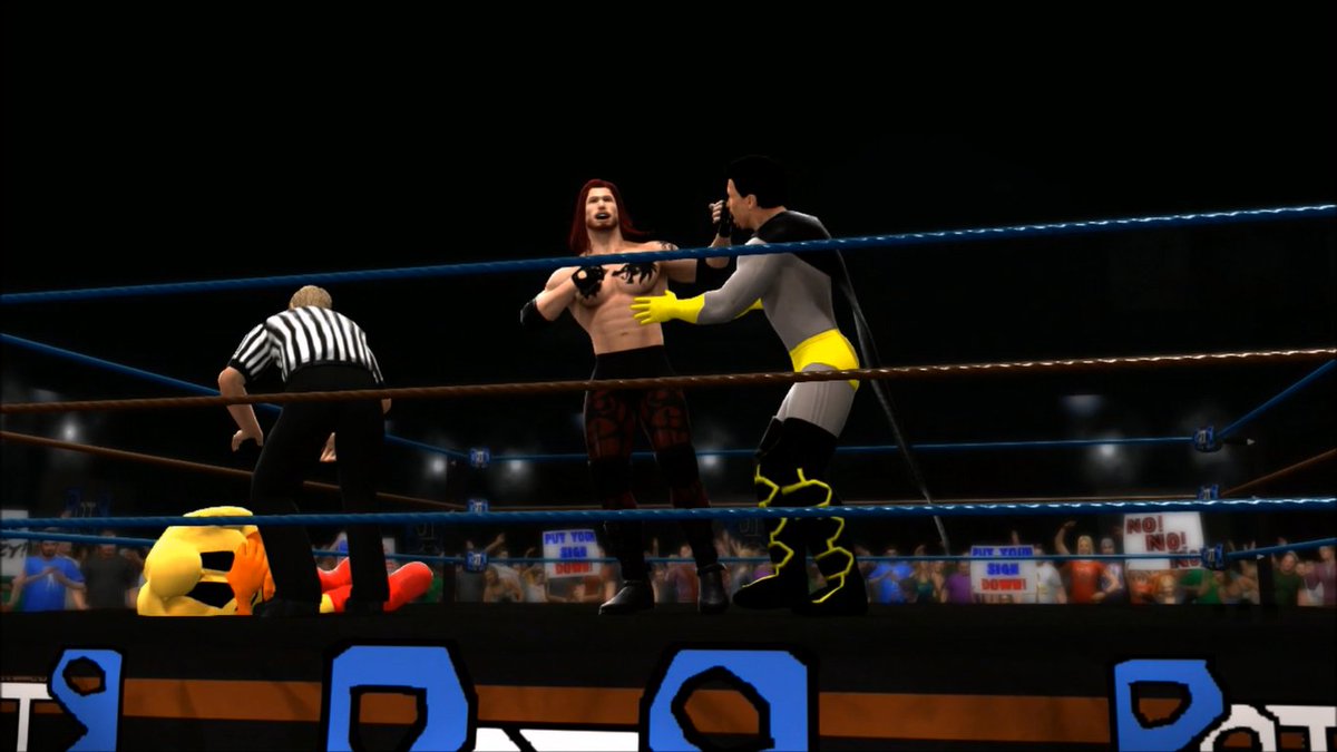 GCAWRESTLING2K's tweet photo. Well that's one thing solved! @r3dd210 has been sent to another WrestleVerse! It seems he has ended up in a promotion named Bottom Of The Barrel Wrestling! Last night, #R3DD was surprised to learn that his opponent was none other than #PacMan??? #GCAWrestling #WWE2K18 #YouTube https://t.co/ouSGLSKZ6g