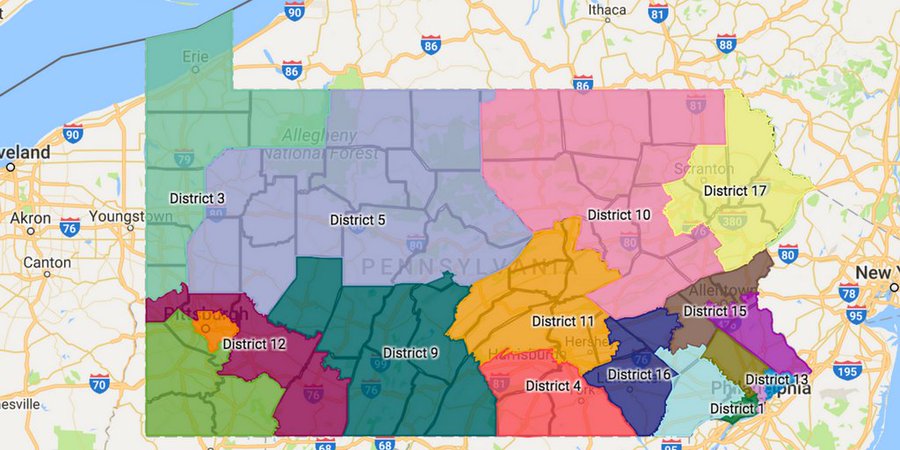 Image of Governor Wolf's congressional map submission to the Pennsylvania Supreme Court