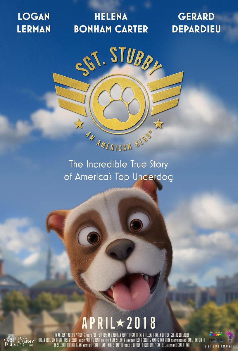 There are exactly 8 WEEKS TO GO before this incredible true story of America's top underdog hits screens nationwide!
#CountdownToRelease #StubbyMovie #OutIn8Weeks #NewRelease #animation