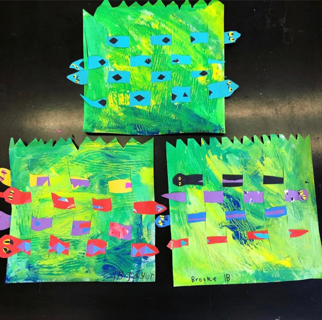 Art_WithMrsB's tweet photo. A little hint for 1st grade!!!!! #weavingunit #hopkinsartists #onceacard @MrsChrisMiley https://t.co/ZfkGtktV6i