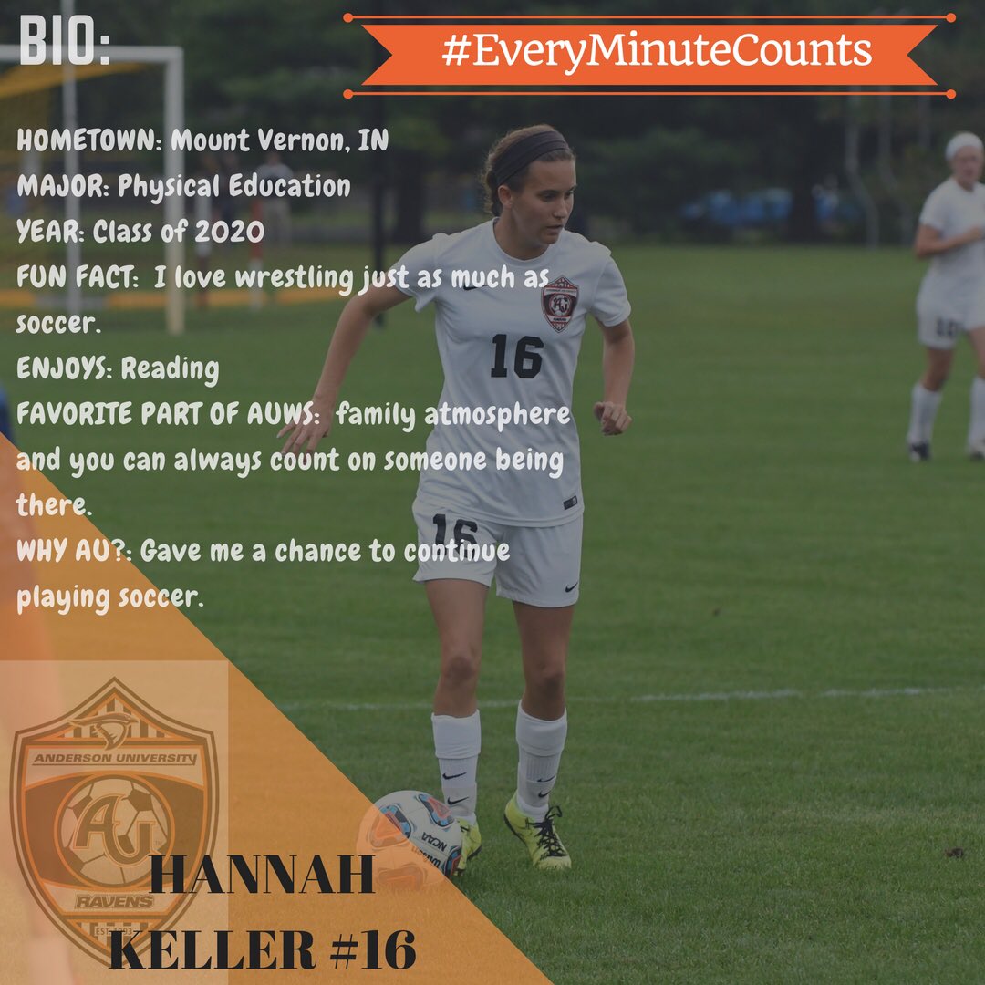 AURavensWS's tweet image. Hannah Keller, residing from Mount Vernon, Indiana! She has a twin brother on the men’s team 👩🏽⚽️👦🏽 #FebruaryFeature #EveryMinuteCounts