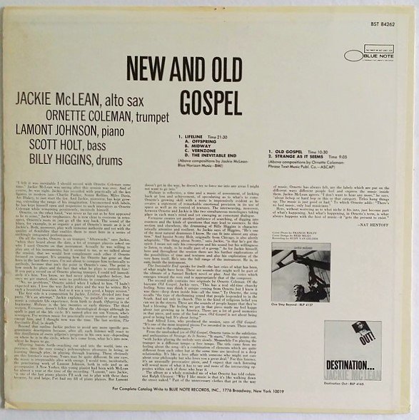 karyobin014's tweet photo. #JackieMcLean🎷– New And Old Gospel
Blue Note🇺🇸 – BST 84262 1967
https://t.co/WqQJDZG67q
https://t.co/mQa120UBgp #Jazz
#OrnetteColeman🎺‼‼
#LaMontJohnson 🎹
#ScottHolt(bass)
#BillyHiggins(drums) https://t.co/DBzBEApqsg